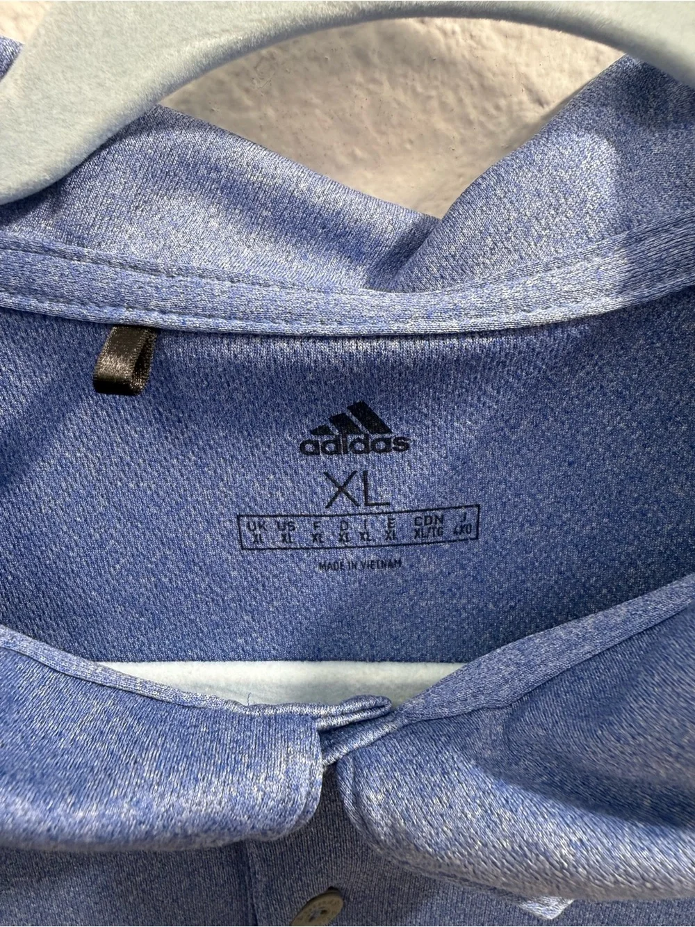 Adidas Men's Heathered Blue Performance Polo Short-Sleeves Size XL